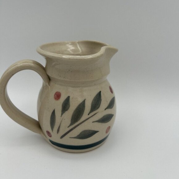 Hilltop Pottery Glazed Stoneware Creamer Leaves & Berry Design - Picture 2 of 8